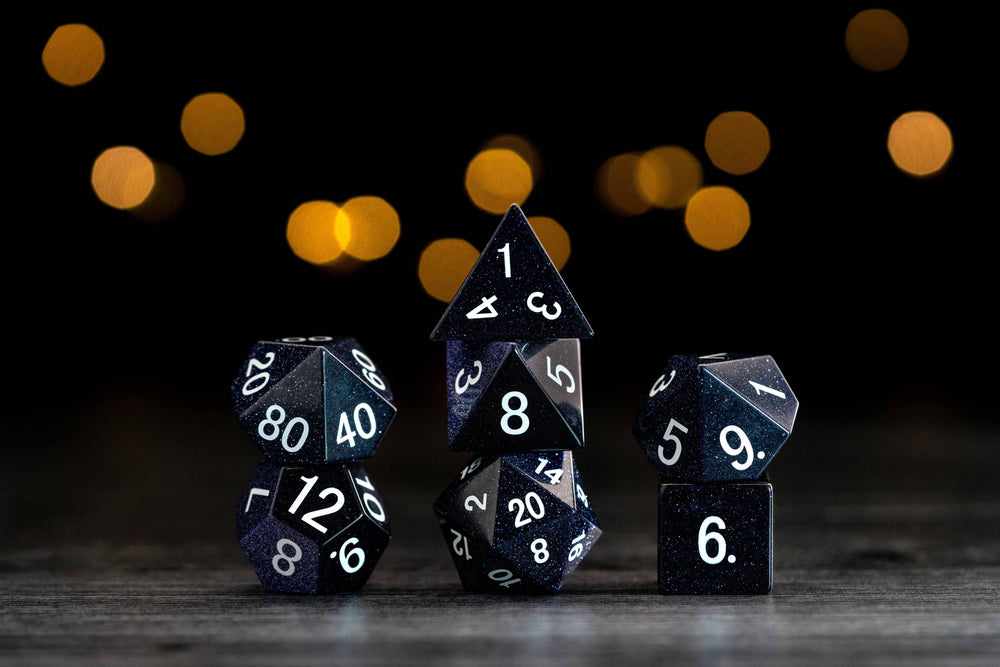 Mystic Mines Gemstone Poly Dice Sets: UPGRADED PACKAGING: Blue Sandstone