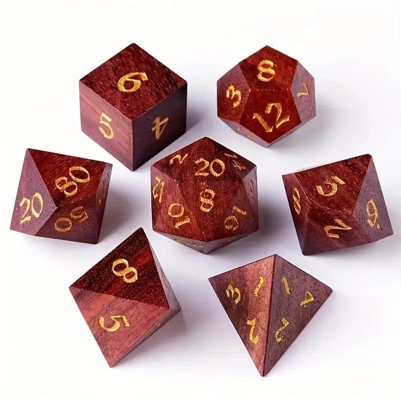 Wooden Polyhedral Dice  Set (DCPHWO1)