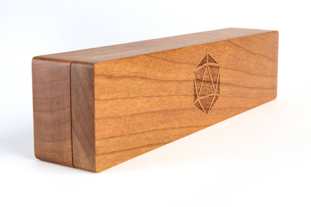 Wood Dice Cases: Vault Style 3 Woods Available: Purple Heart