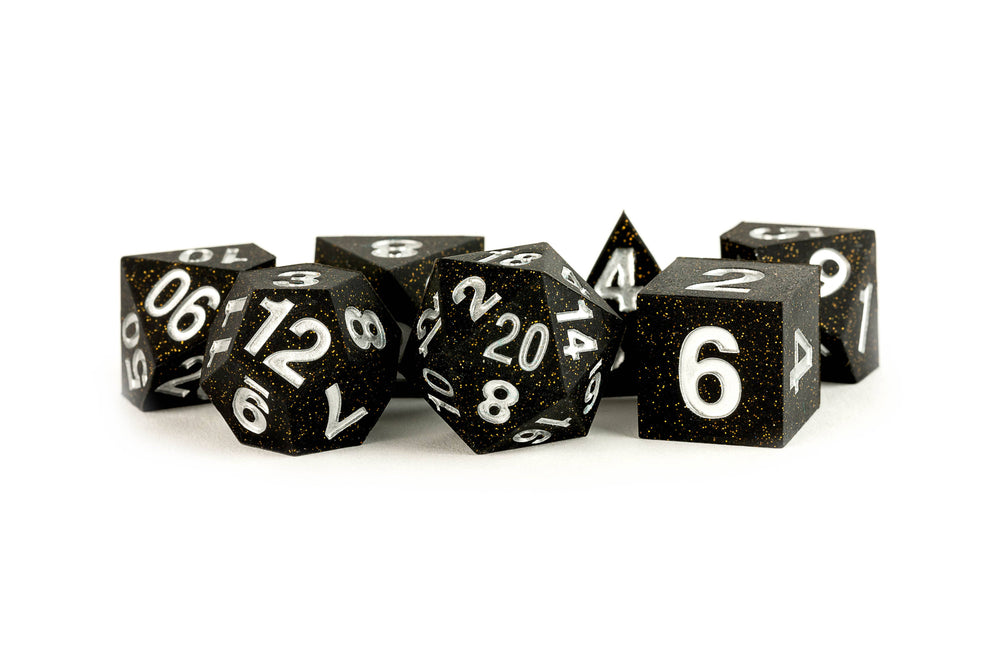 UNIQUE Sharp Edge Silicone Rubber Dice Set: Regal Ricochet