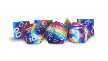 UNIQUE Sharp Edge Silicone Rubber Dice Set: Regal Ricochet