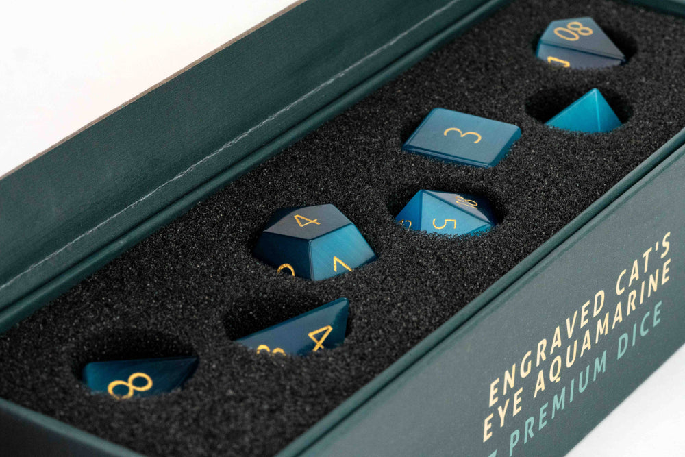 Mystic Mines Gemstone Poly Dice Sets: UPGRADED PACKAGING: Blue Sandstone