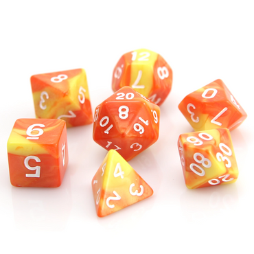 RPG Dice Set (7) - Fireball