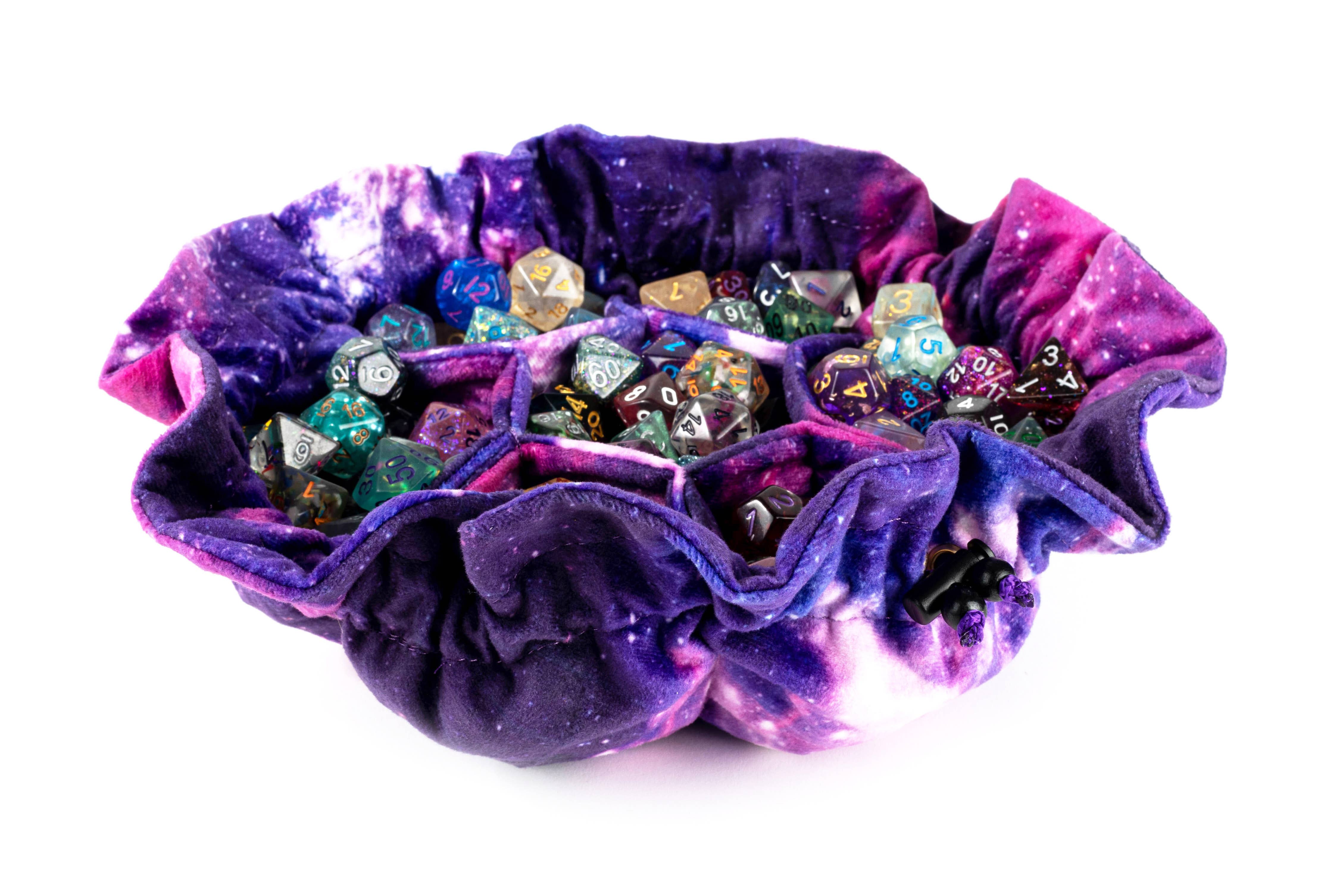 UNIQUE! Velvet Compartment Dice Bag with 7 Pockets: Nebula