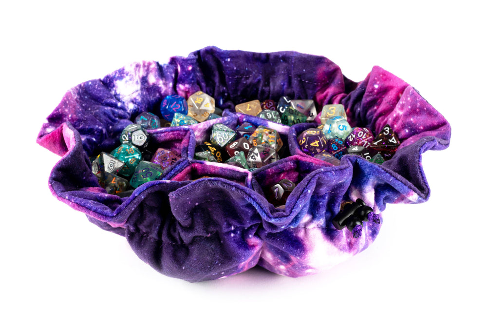 UNIQUE! Velvet Compartment Dice Bag with 7 Pockets: Nebula