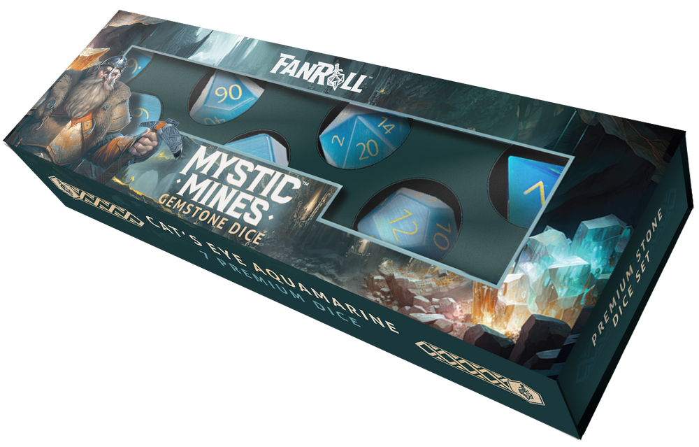 Mystic Mines Gemstone Poly Dice Sets: UPGRADED PACKAGING: Blue Sandstone