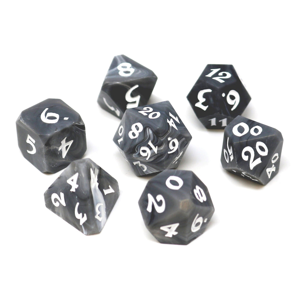 RPG Dice Set (7) - Avalore Talisman Ash w/ Pearl