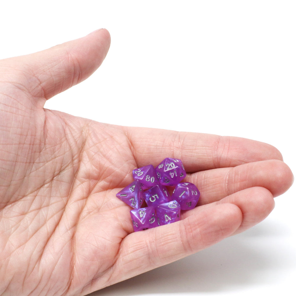 RPG Critling Dice Set (7) - Magenta Sparkle