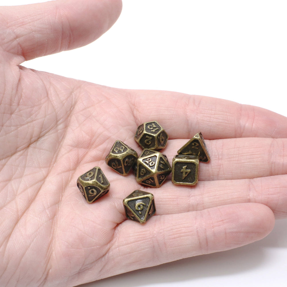 Metal RPG Critling Dice Set (7) - Dark Gold