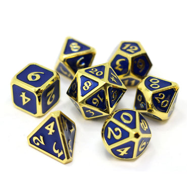 Metal RPG Dice Set (7) - Mythica Gold Sapphire