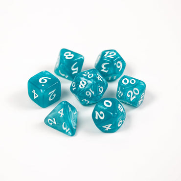 RPG Dice Set (7) - Teal with White