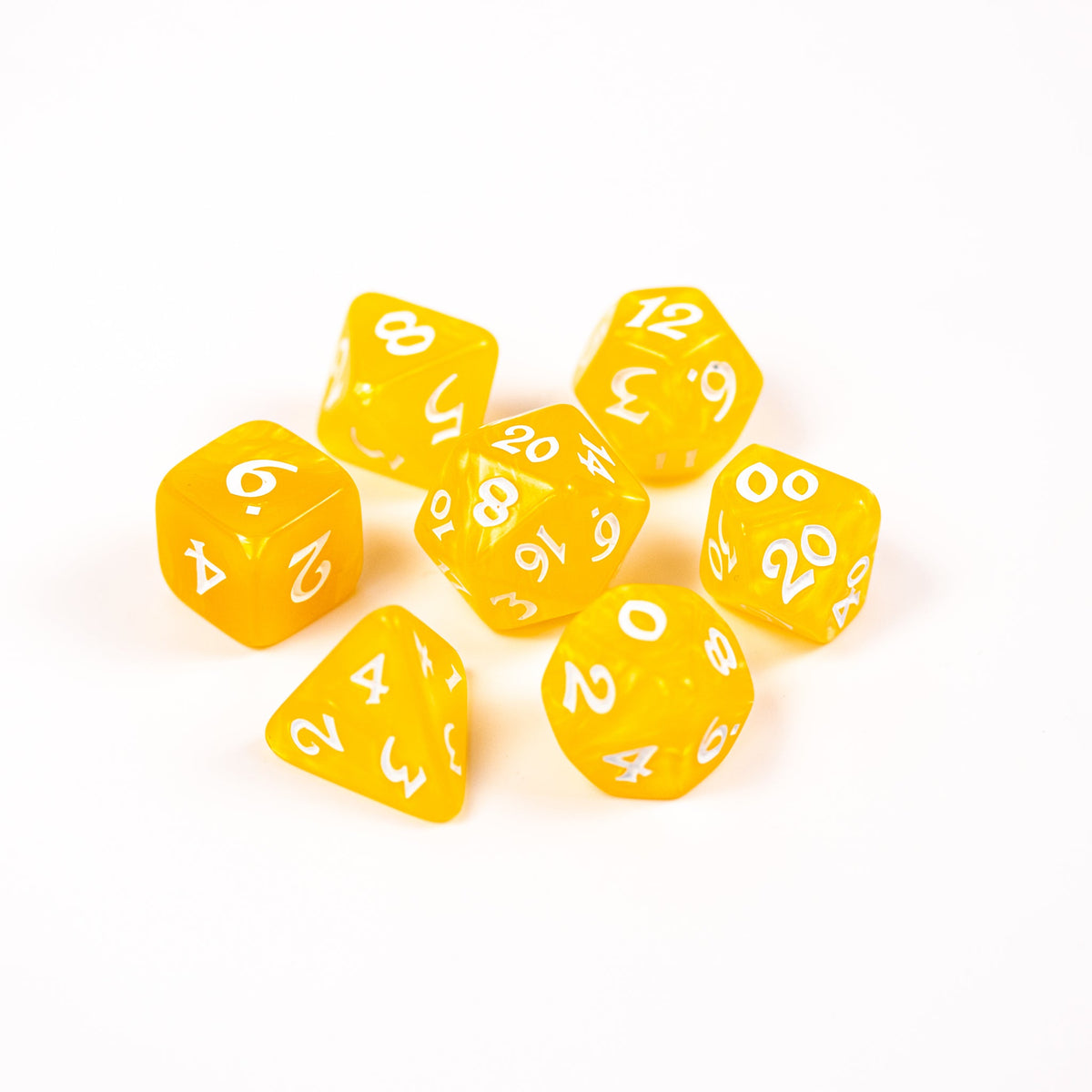 RPG Dice Set (7) - Yellow with White