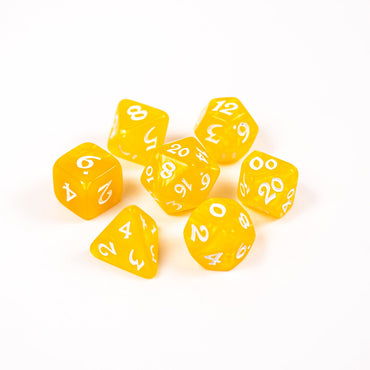 RPG Dice Set (7) - Yellow with White