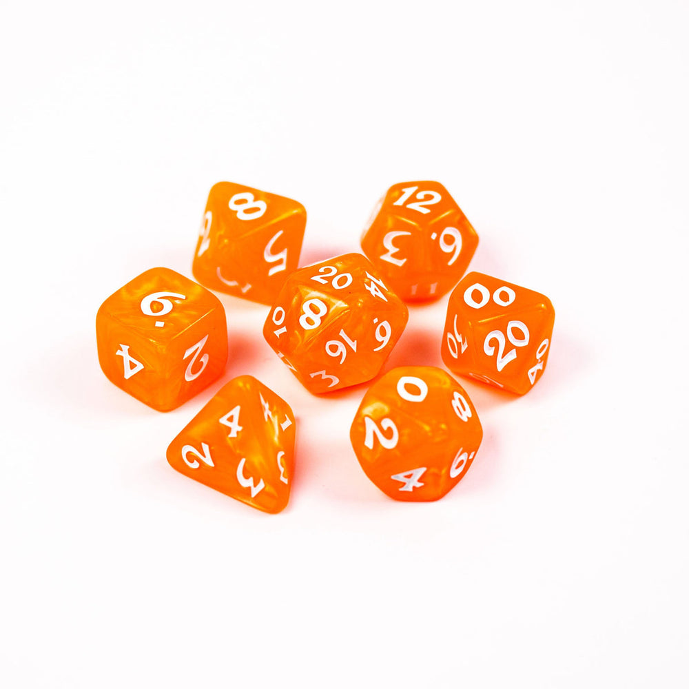 RPG Dice Set (7) - Orange with White