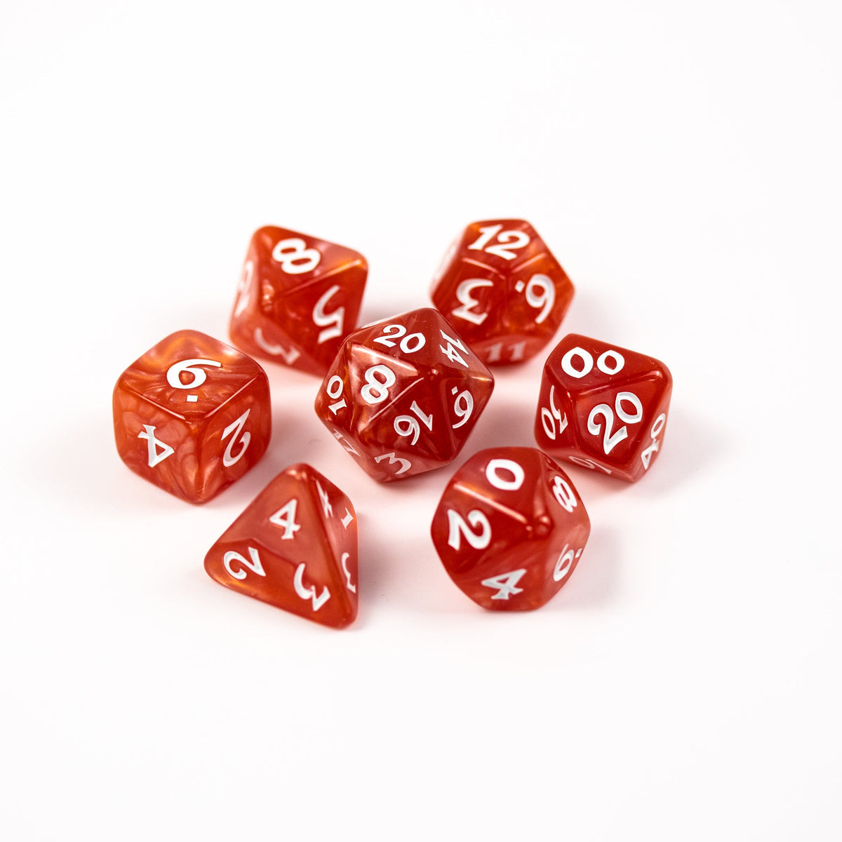 RPG Dice Set (7) - Red with White