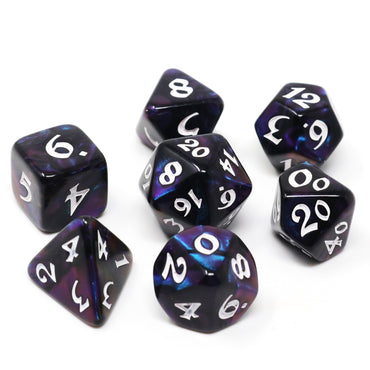 RPG Dice Set (7) - Elessia Moonstone Deepwalker w/ White