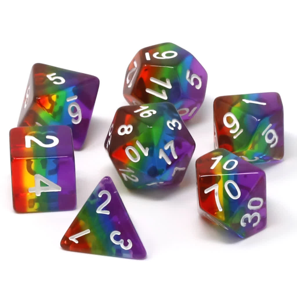 RPG Dice Set (7) - Prismatic Rainbow