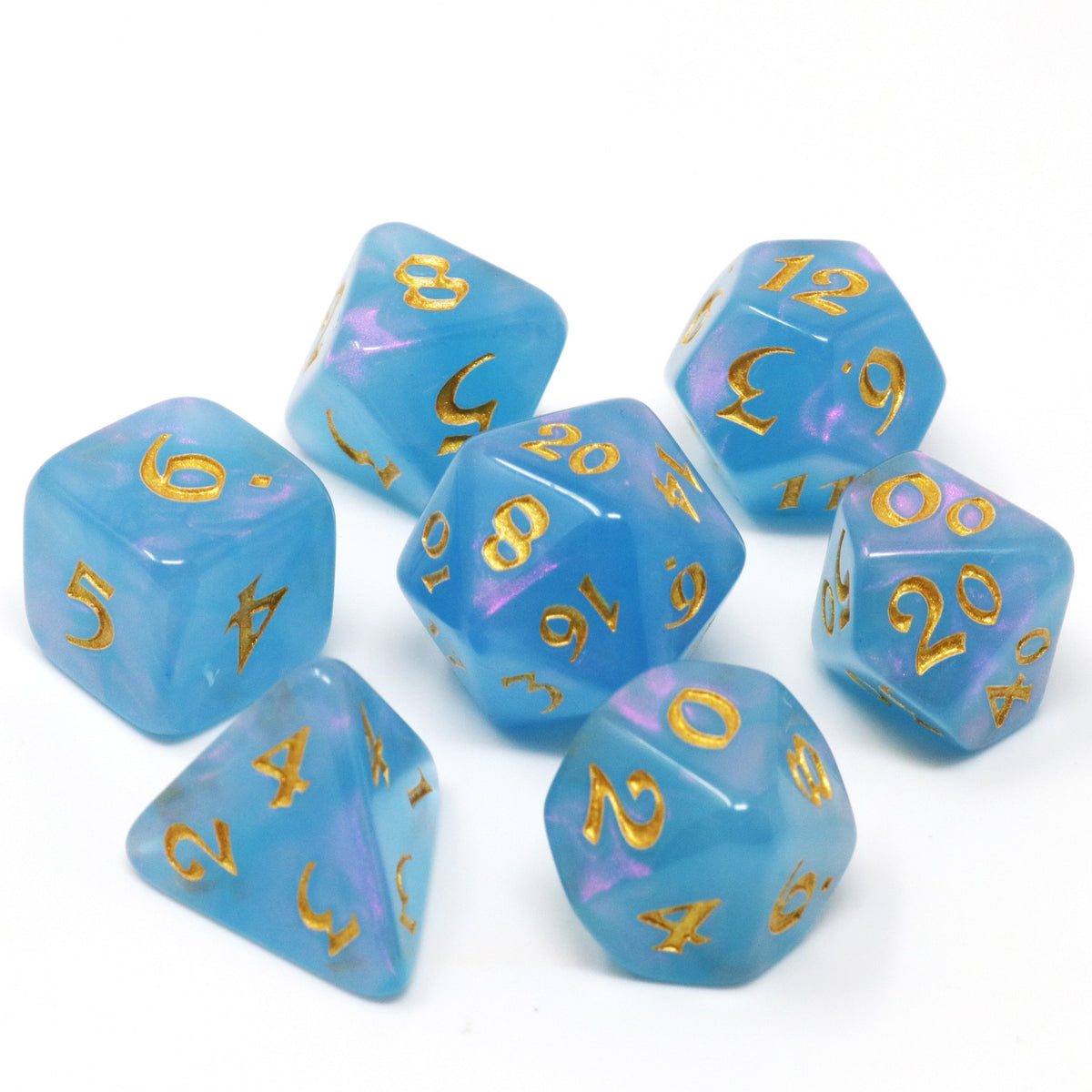 RPG Dice Set (7) - Rumara with Gold