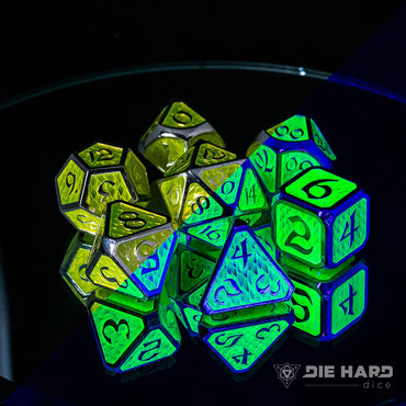 Metal RPG Dice Set (7) - AfterDark Drakona Phosphor