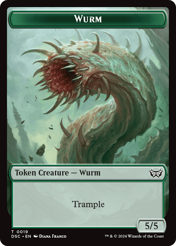 Wurm (0019) // Insect (0010) Double-Sided Token [Duskmourn: House of Horror Commander Tokens]