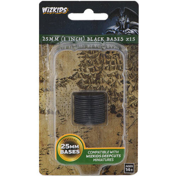 Wizkids: 25mm Black Round Bases (15)