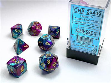 RPG Dice Set (7) - Gemini Purple-Teal w/ Gold (CHX26449)