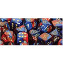 16mm D6 Dice Block (12) -Blue-Red/Gold (26629)