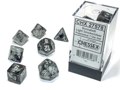 RPG Dice Set (7) - Borealis Light Smoke w/ Silver (CHX27578)