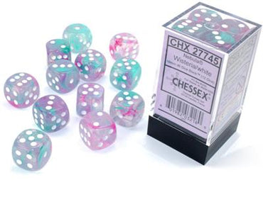 16mm D6 Dice Block (12) - Nebula Wisteria w/ White (CHX27745)