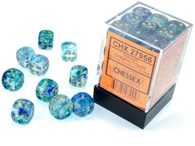 12mm D6 Dice Block (36) - Nebula Oceanic w/ Gold (CHX27956)