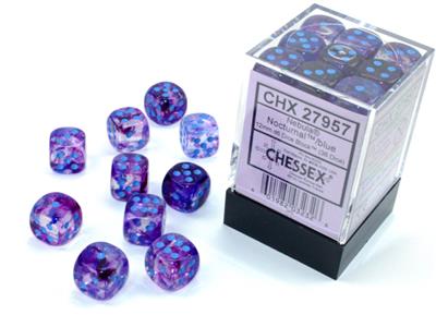 12mm D6 Dice Block (36) - Nebula Nocturnal w/ Blue (CHX27957)