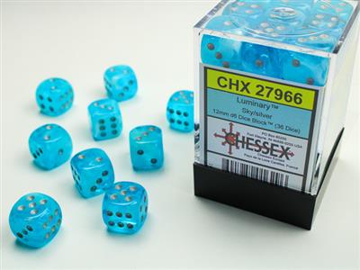 12mm D6 Dice Block (36) - Luminary Sky/Silver (CHX27966)