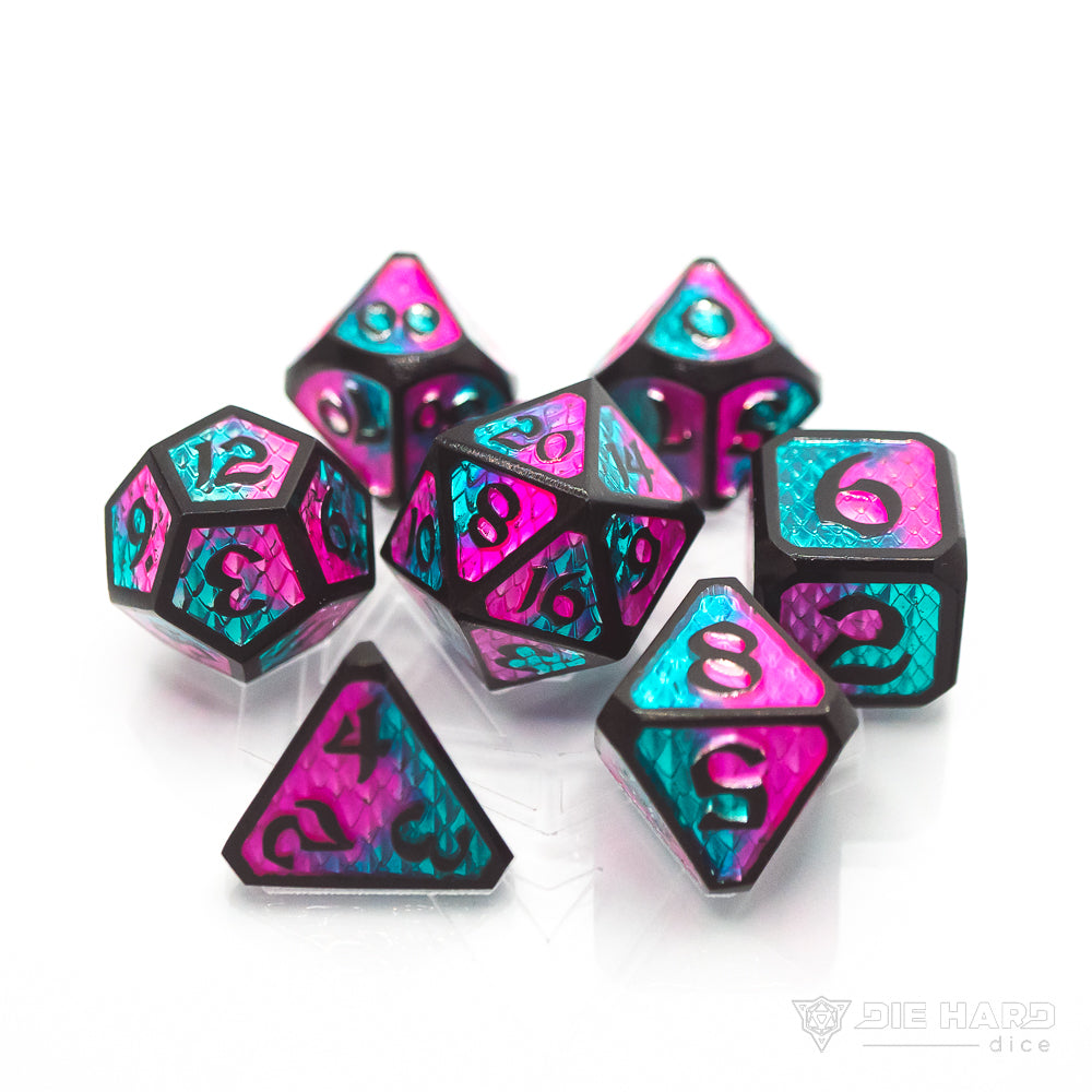 Metal RPG Dice Set (7) - Drakona Embers Cazn