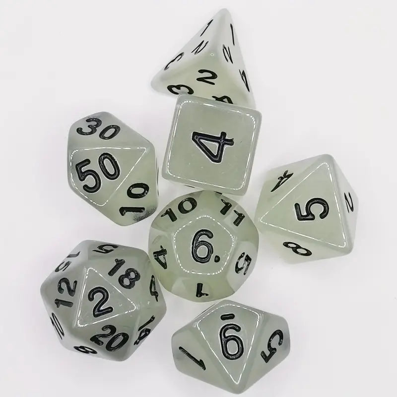 Acrylic Dice Set Glow in the Dark