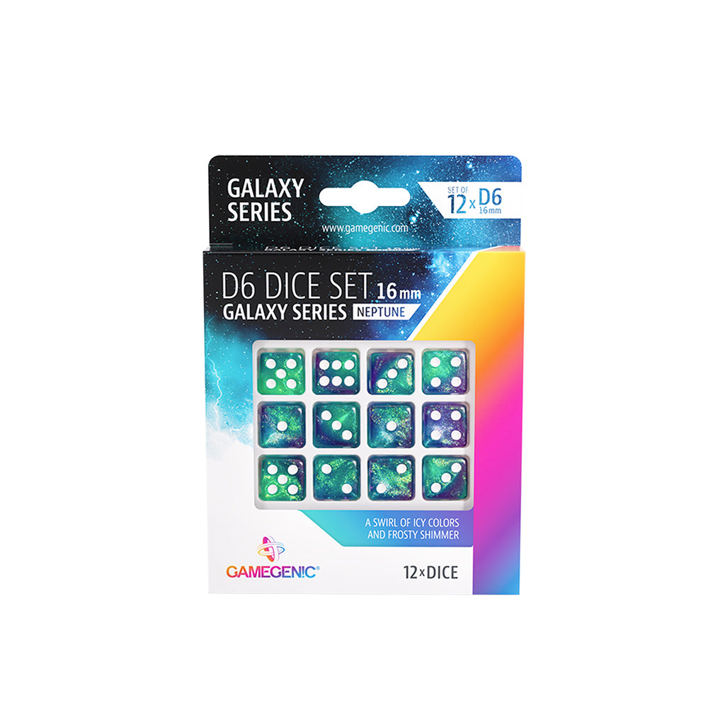 16mm D6 Dice Block (12) - Galaxy Series: Neptune