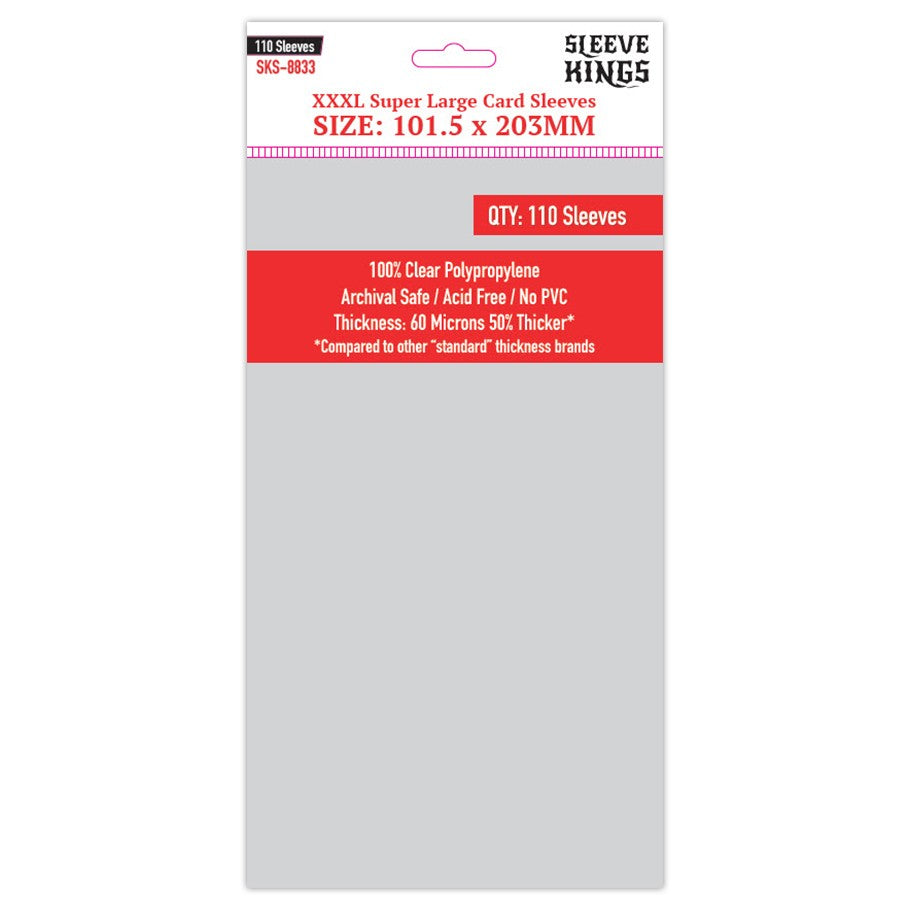 101.5mm x 203mm XXXL Super Large Card Sleeves - Sleeve Kings (110)